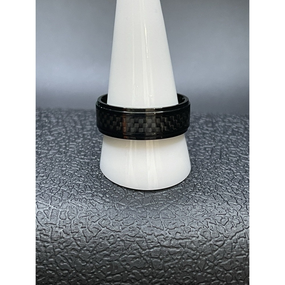 Men's Carbon Inlay titanium Ring